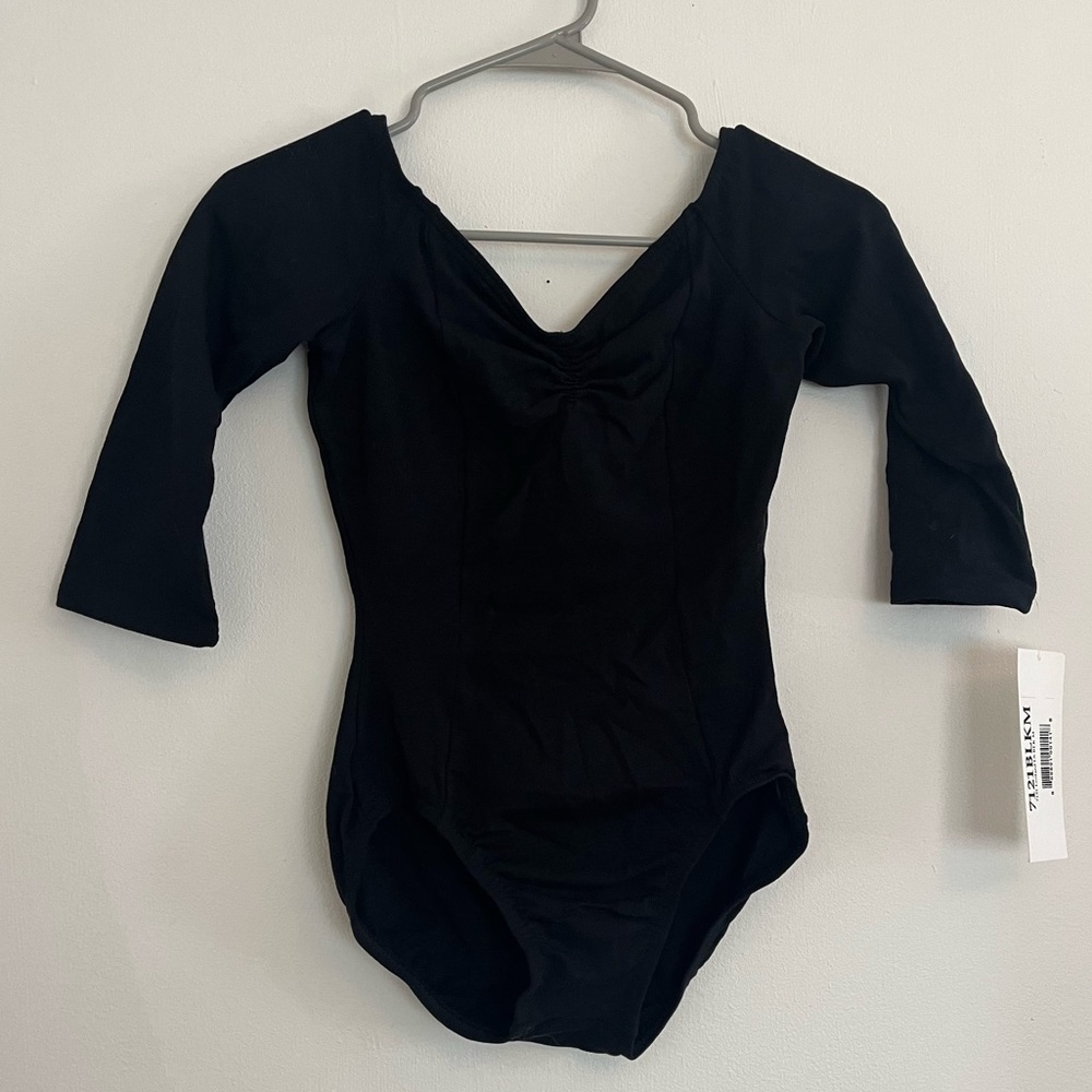 Black long sleeve ballet leotard